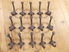 15 Cast Iron Rustic U-Shape Hooks Coat Hat Sweater Towel Bathroom Kitchen Cups