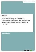 Anonym | Elementarisierung Als Prinzip Der Unterrichtsvorbereitung. Am...