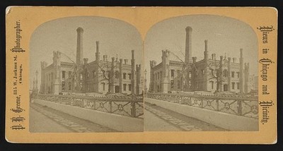 Photo:Water Works Industrial Plant 1900s Stereo View Chicago Illinois