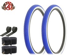 ALTA BICYCLE CRUISER S-2 TIRES 26 x 2.125 BLUE/WHITE CLASSIC MINI BRICK 6pc SET.