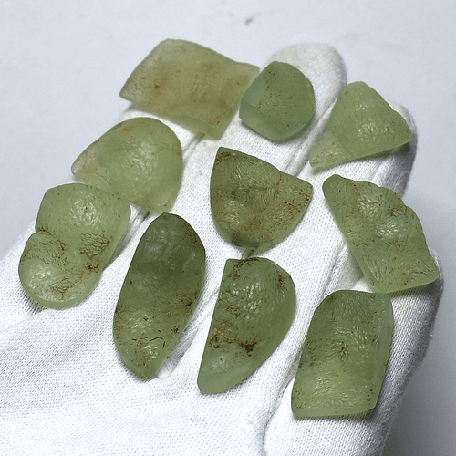 10 PC Natural Botryoidal Prehnite Raw Surface 16mm-30mm Druzy Cabochon Gemstones - Picture 5 of 11