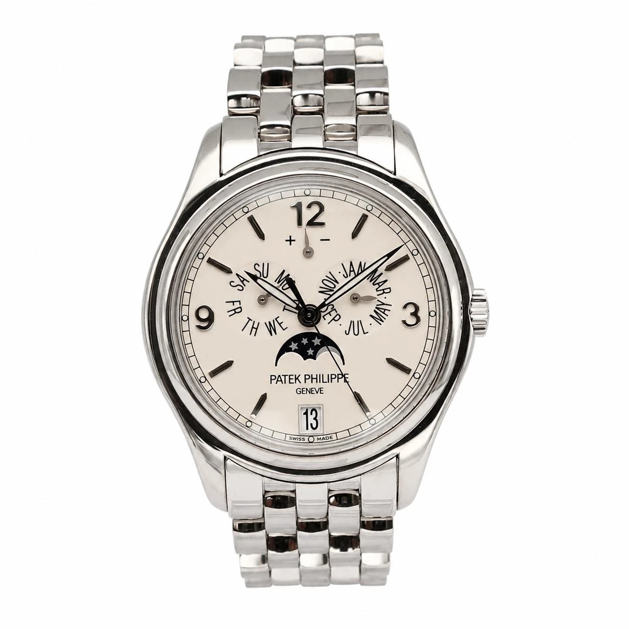 Patek Philippe — Patek Philippe Annual Calendar 18k White Gold Cream Dial Mens Watch 5146/1G