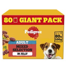 80 x 100g Pedigree Adult Wet Dog Food Pouches Mixed Selection in Jelly Mega Pack 4.00 per kilo