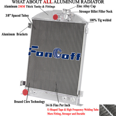 4 Row Aluminum Radiator FIT 1928-1931 1930 Ford Model-A 3.3L AT/V8 Engine PRO