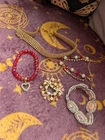Vintage Style Rhinestone Crystal Jewelry Lot Bracelet Brooch Choker Glam Costume