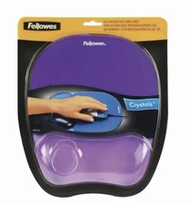 Fellowes Crystal Gel Mouse Mat with Wrist Rest - Purple - NEW 🔥