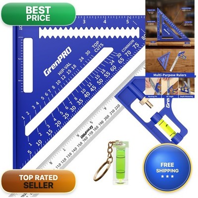 GRENPRO Combination Square Ruler Tools, 7inch Carpenter Square Wood Working