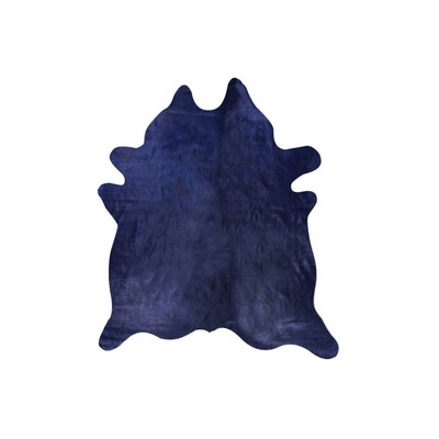 Natural Geneva Cowhide Rug | Navy | 6'x7'