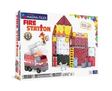 MAGNA-TILES Fire Station 50-Piece Magnetic Construction Set, The Or... Fast Ship