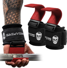Weight Lifting Hooks Pair , Heavy Duty Power Wrist Straps Hand Grip Support for