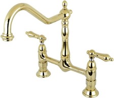 Kingston Brass KS1172AL Heritage Bridge Kitchen Faucet Polished