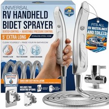RV Handheld Bidet Sprayer for All RV Toilets, 5' Hose Fits all RV toilets with