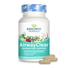 Ridgecrest Herbals AirwayClear, Natural Respiratory Relief, 60 Vegan Capsules