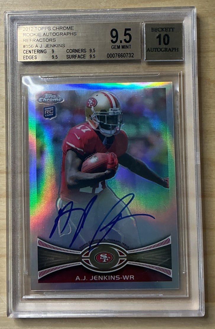 AJ Jenkins Topps Chrome #156 Autograph Prizm Refractor