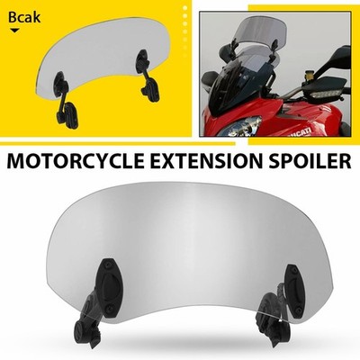 Wind Windshield Motorcycle Screen Extension Spoiler Deflector On Clip Universal