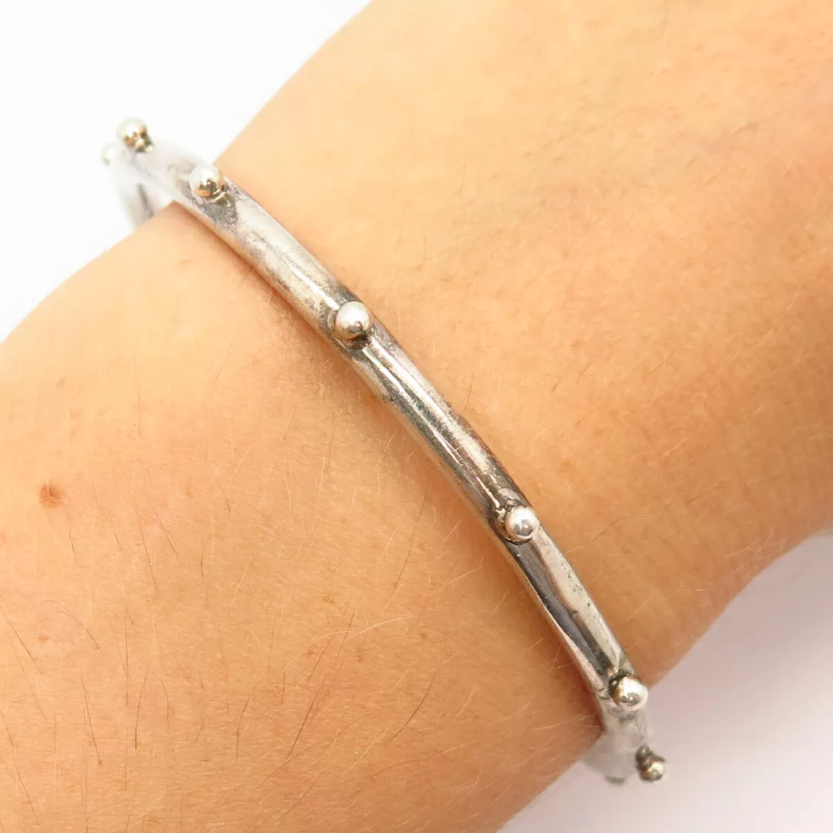 Silver spike shop bracelet