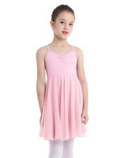 Kids Girls Ballet Dance Dress Backless Cross Straps Stage Performance Costume