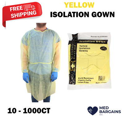 Ever Ready First Aid Disposable Isolation Gown with Elastic Wrists 10-1000 PACK