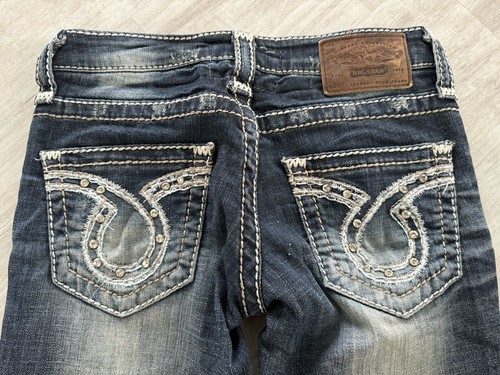 Big Star Sweet Girls Straight Leg Jeans Bling Distressed EEUC!! 24R - Picture 7 of 12