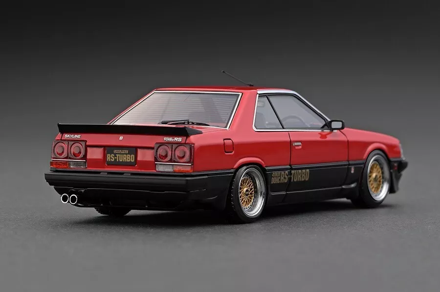 1/43 Ignition model Nissan Skyline 2000 RS-Turbo (R30) Red/Black With Engine IG2