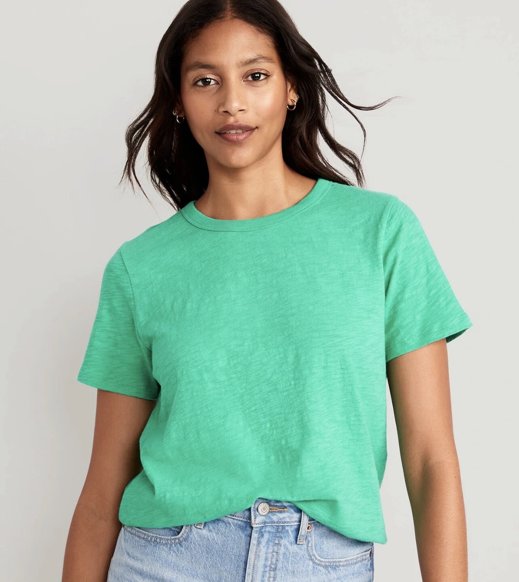 slub knit crew neck t shirt