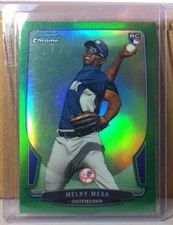 2013 BOWMAN CHROME GREEN REFRACTOR #207 MELKY MESA NEW YORK YANKEES ROOKIE CARD. rookie card picture
