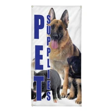 Vertical Vinyl Banner Multiple Sizes Pet Supplies Blue Business Outdoor