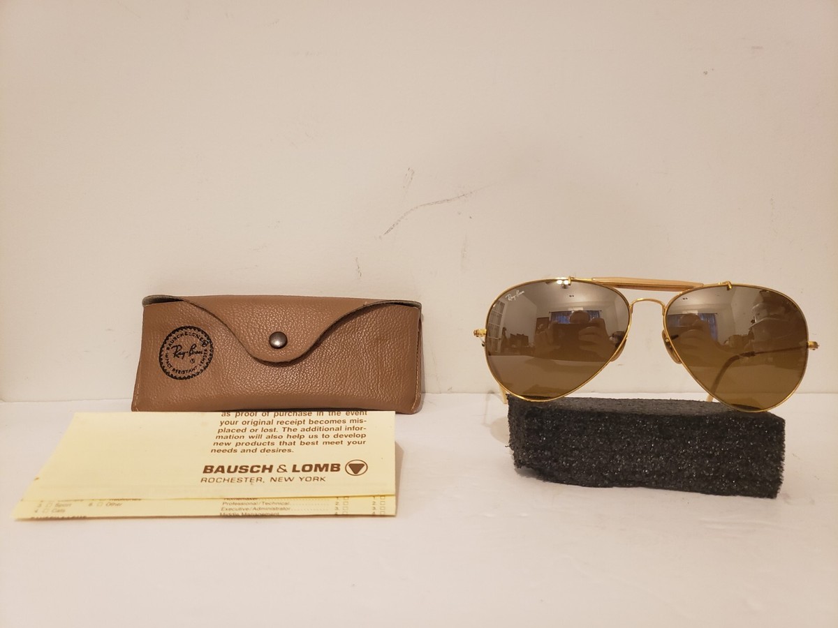 Vintage B&L Ray Ban L1634 Large Metals Aviators Brown Vintage B&L Ray Ban L1634 Large Metals Aviators Brown