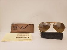 Vintage B L Ray Ban L1634 Large Metals Aviators Brown Mirrored Sunglasses