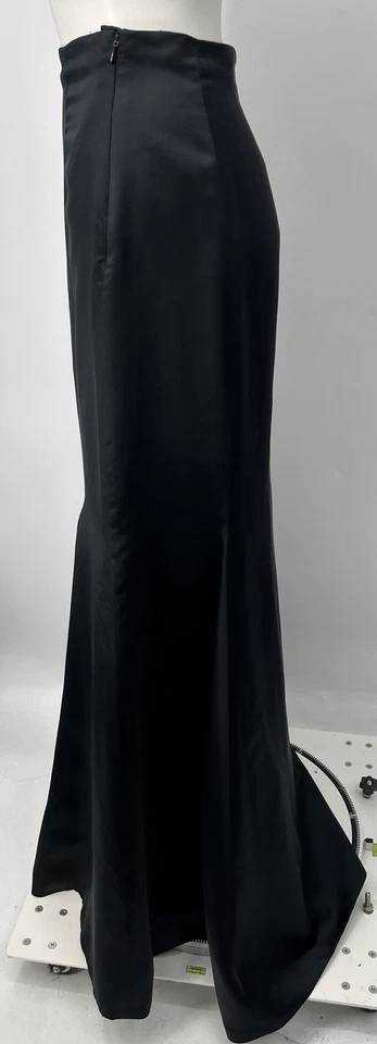 Maxi Falda Badgley Mischka Negra Mezcla Seda Cola de Pescado Talla 4 Foto 2 de 4