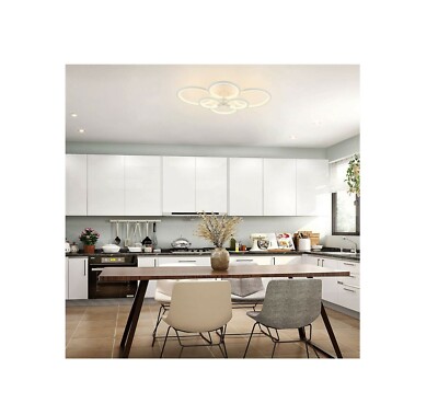 NiB LED Flush Mount Light w/Remote Control Modern Ceiling Pendant $125 FLC40