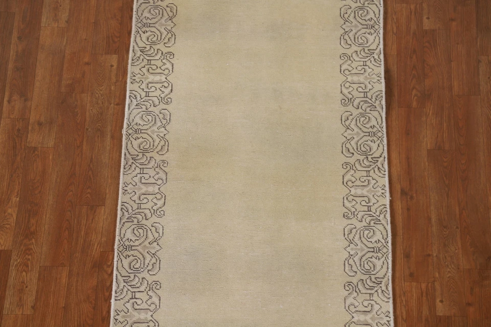Hand-knotted Muted Traditional Bordered 16 ft. Long Runner Rug 15' 8" x 2' 8" - Image 4 of 4