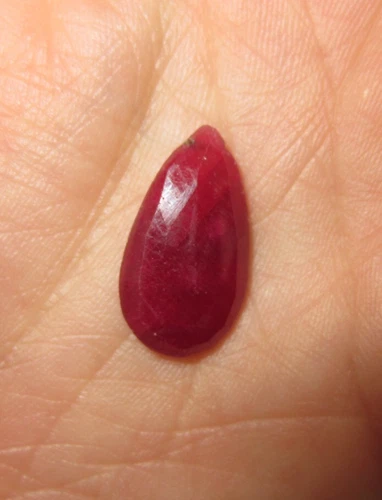 Loose Genuine Raw Faceted Red Ruby Gemstone Pear Teardrop Shape
