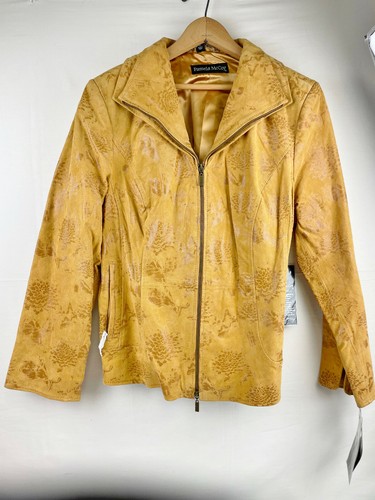 PAMELA McCOY LEATHER ZIPPERED COAT 