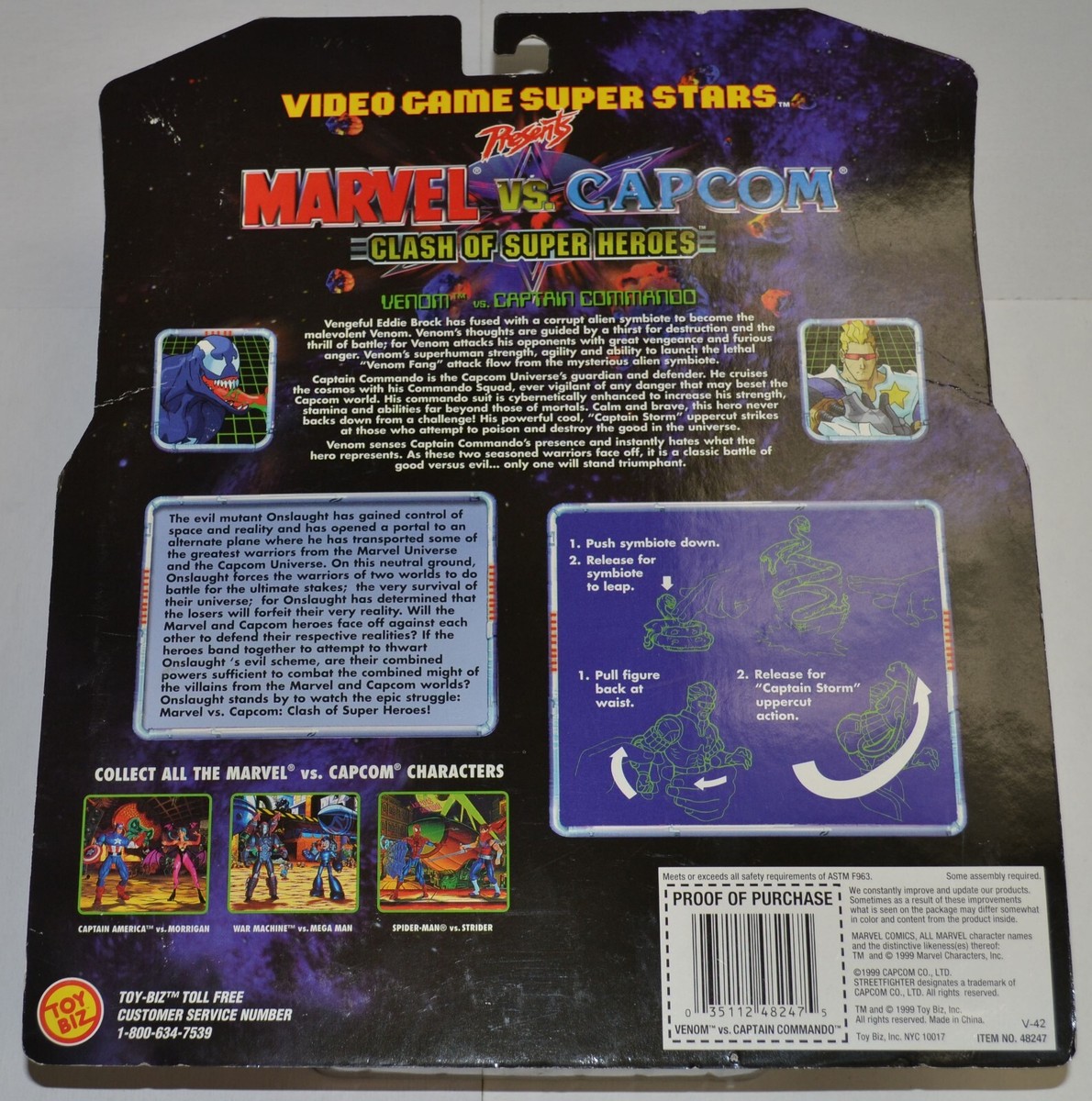 Marvel VS Capcom Venom & Captain Commando Toy Biz Video Game Marvel VS Capcom Venom & Captain Commando Toy Biz Video Game