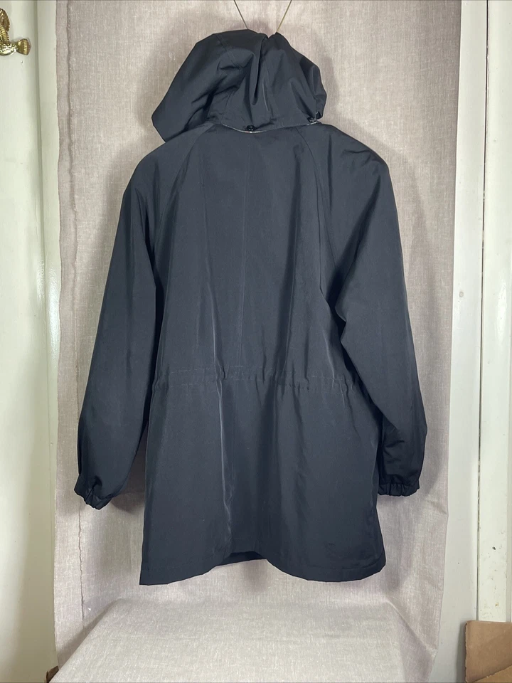 Abrigo de Lluvia Nautica Hombres L Negro Resistente al Viento Agua Cremallera Completa Sudadera con Capucha Chaqueta Flane Foto 2 de 4