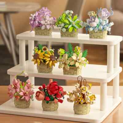 DIY Building Blocks Interesting Creative Potted Plants Model Ornament Children