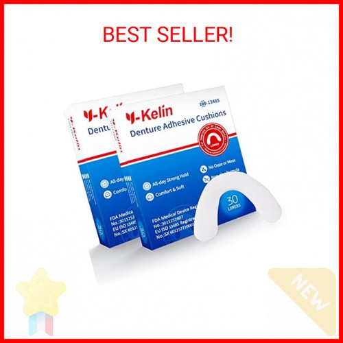 YKelin Lower Denture Adhesive Cushions, AdhesiveFree Denture Pads for