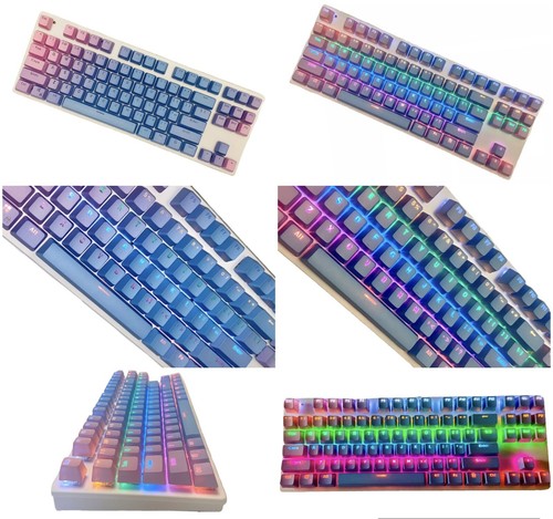 Clavier rose bleu violet casquettes de clé personnalisées RGB DEL arc-en-ciel rétroéclairé K550 NEUF - Photo 1 sur 12