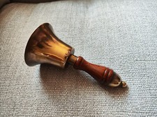 Vintage, Solid Brass and Wood, 17cm, Hand Bell - Excellent Condition
