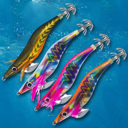 19g Artificial Jigging Lures 3D Eyes Glowing Cuttlefish Jigs Night