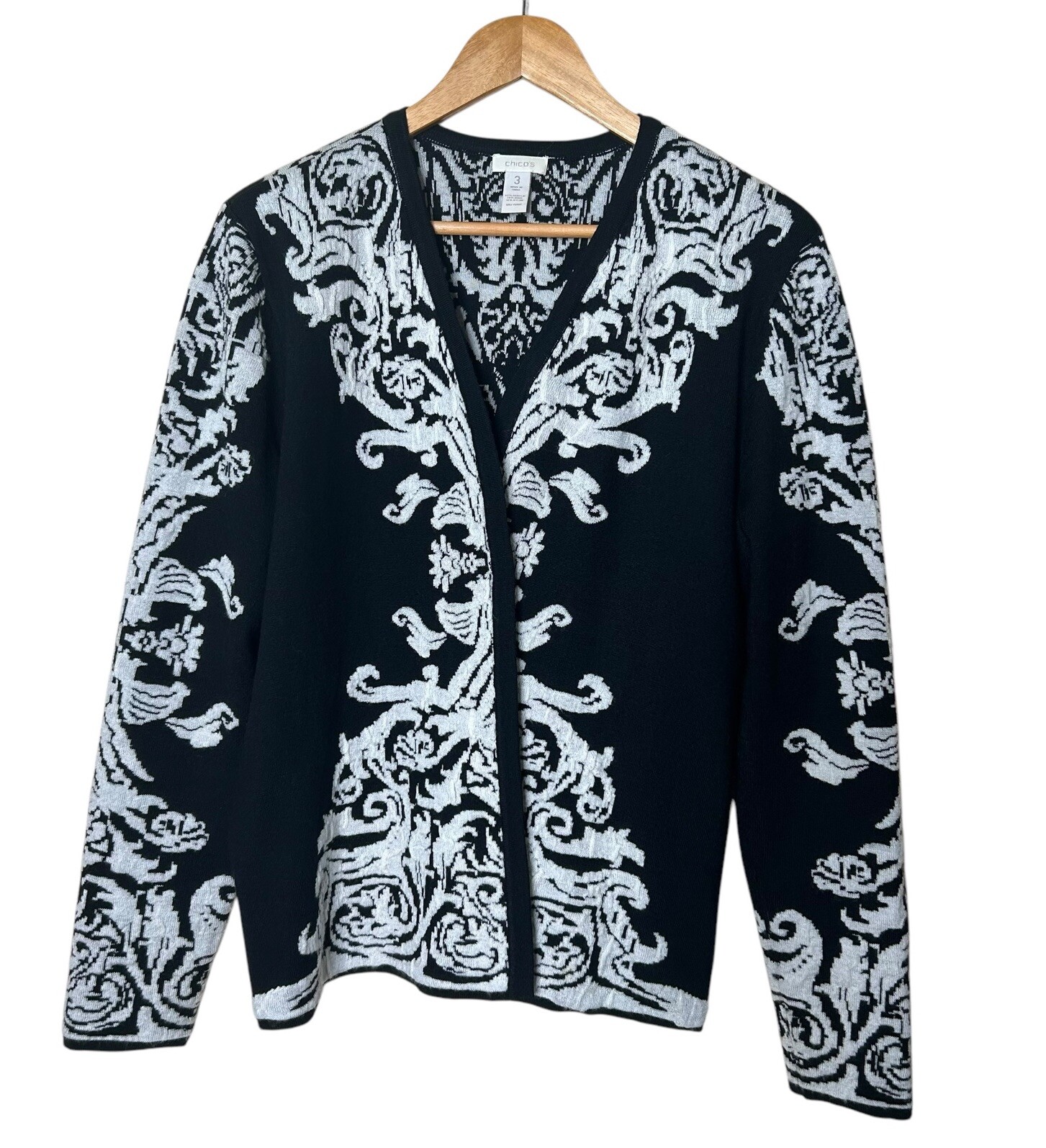 🩷 Chicos Women Sz 3 XL Wool blend Open Cardigan … - image 2