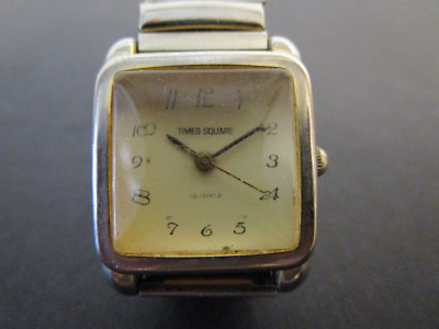TIME SQUARE WATCH QUARTZ JAPAN MOVEMENT BEVELED GLASS