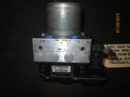 **10 11 12 NISSAN VERSA 1.8L ABS PUMP & MODULE #47660-ZN90B/0265251525 (ABS-88)* - Picture 2 of 4