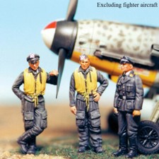 1/48 Resin Figure Model Kit Fighter Pilot Group 3 Figures Unassembled Unpainted