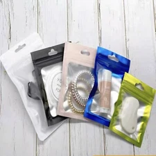 25 Pcs Colored Full Window Ziplock Plastic bags for retail packaging Wholesale