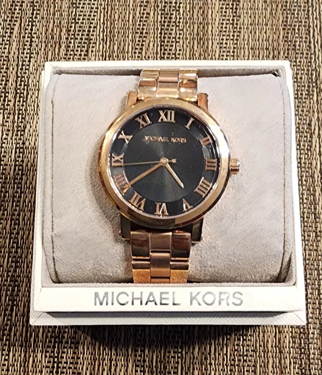Black and rose 2024 gold mk watch