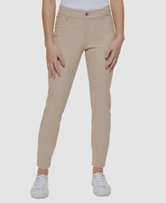  80 Calvin Klein Women's Beige Stretch Twill Chino Trouser Pants Size 6