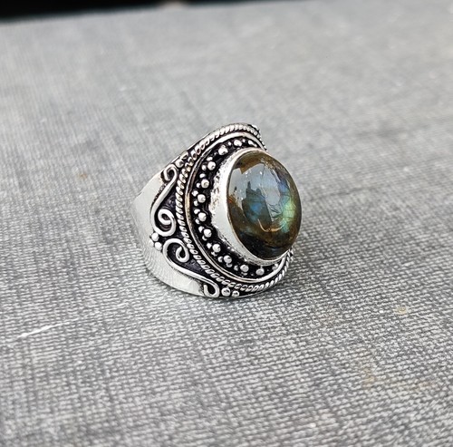 Labradorite Ring 925 Silver Ring Designer Ring Beautiful Ring Stylish Ring RM22 - Picture 5 of 6