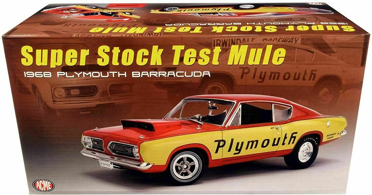 1/18 Acme 1968 Plymouth Cuda Super Stock Test Mule Brand New
